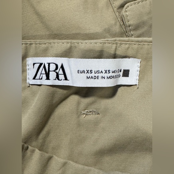 Zara Women’s khaki paper bag cargo pants XS EUC - Picture 4 of 4